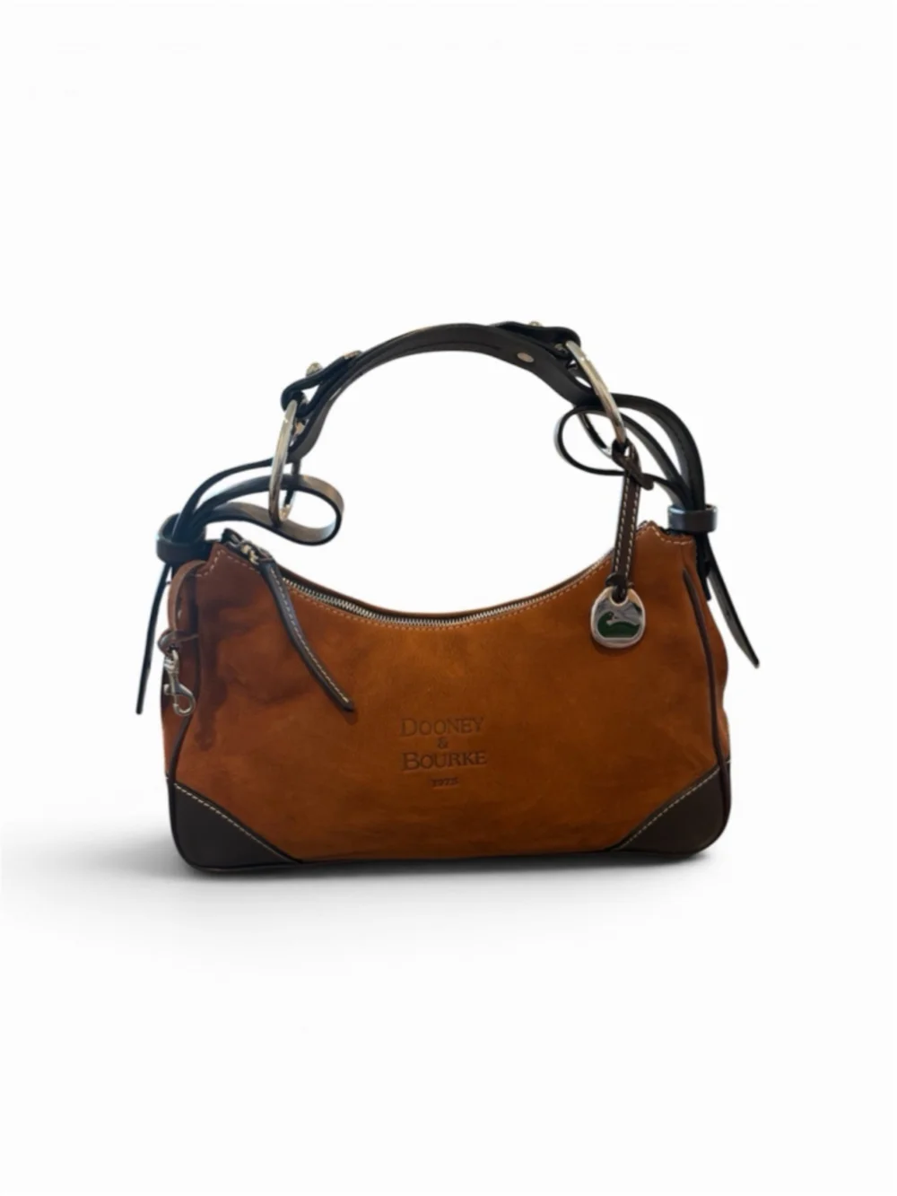 Dooney & Bourke Vintage Brown Suede Shoulder Bag Hobo Satchel large